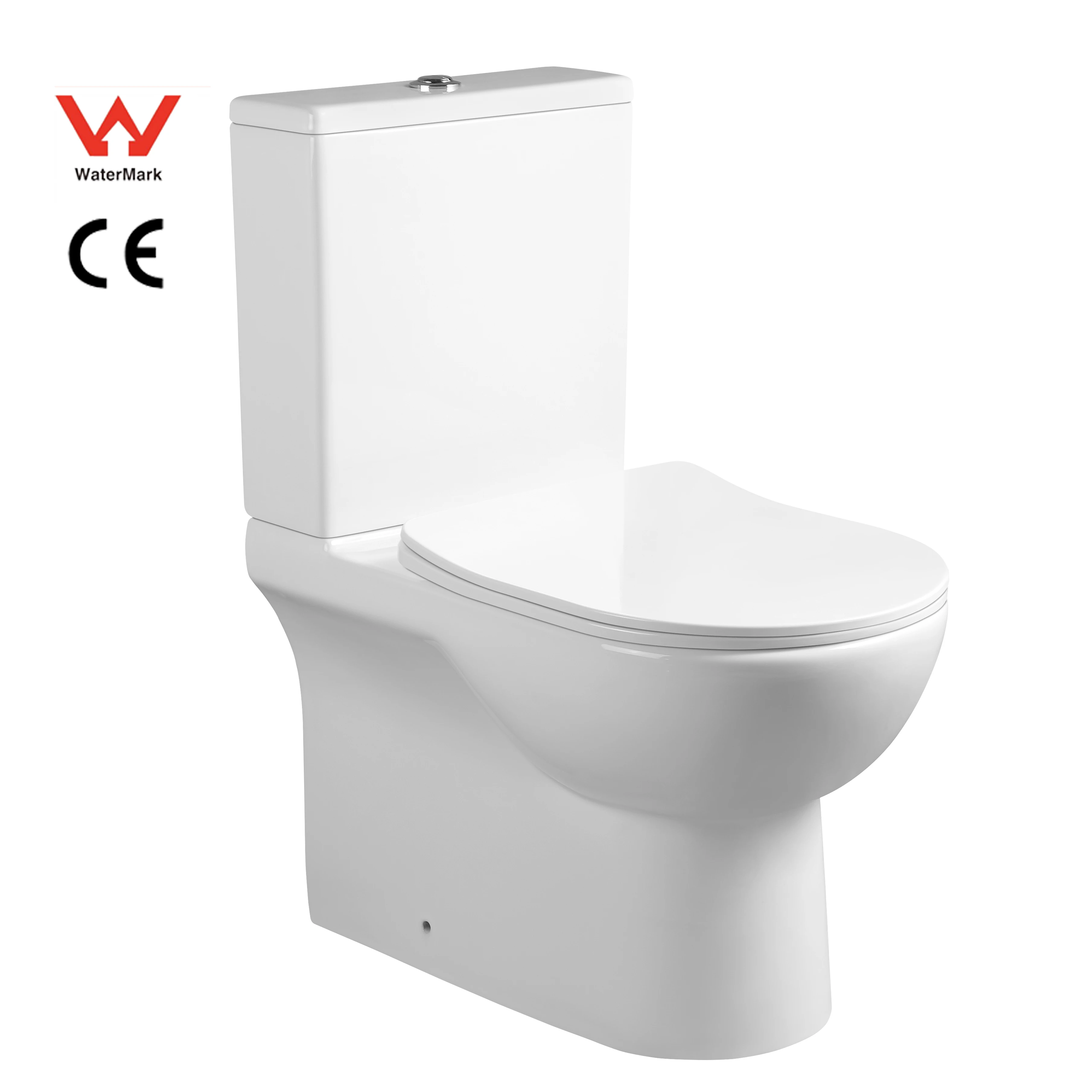 Modern Ceramic Rimless Standing Dual Flush WC Toilet Bowl Bathroom Water Closet Two Piece Toilet For Hotel