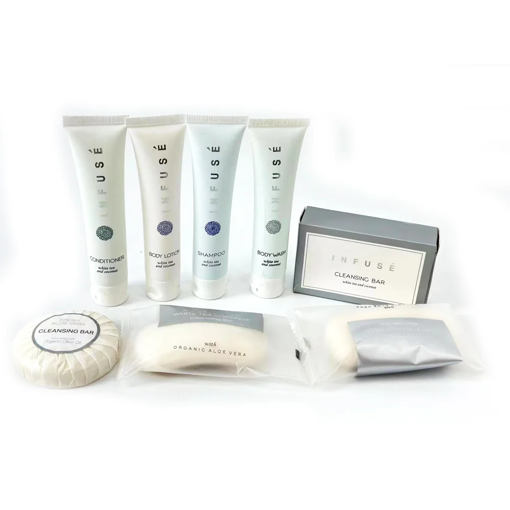 Manufacturer direct hotel amenities set disposable toiletries washing suit soap shampoo hair conditioner