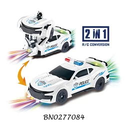 B/O Musical Police Deformed Robot Car Toy For Kids