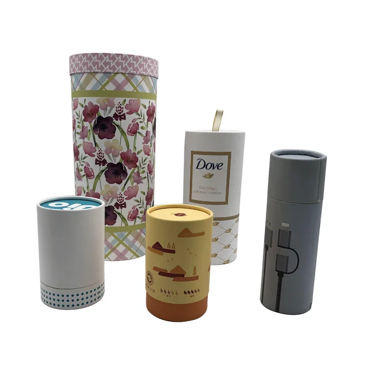 Пользовательский роскошный печатный логотип крышка круглая бумажная коробка картонная цилиндрическая упаковочная коробка