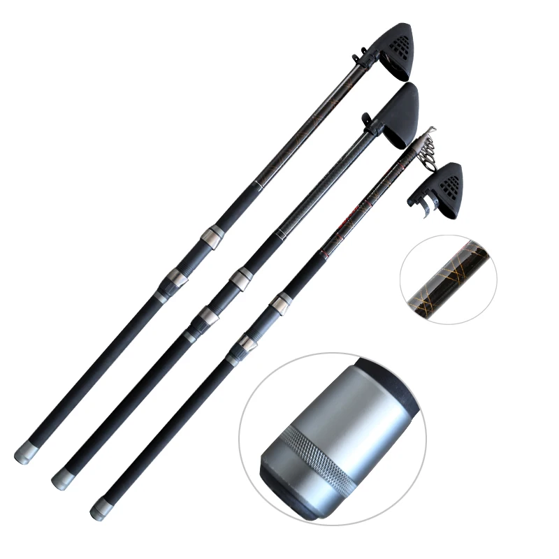 Weihai 2.05M -3.6M Glass Fiber Spinning Fishing Rod 5 Section Telescopic Fishing Rod