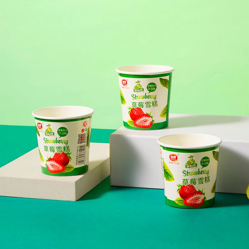 OEM Wholesale Food Grade Recycled 4oz 100ml Custom plastic IML cup ice cream cups with lid and spoon