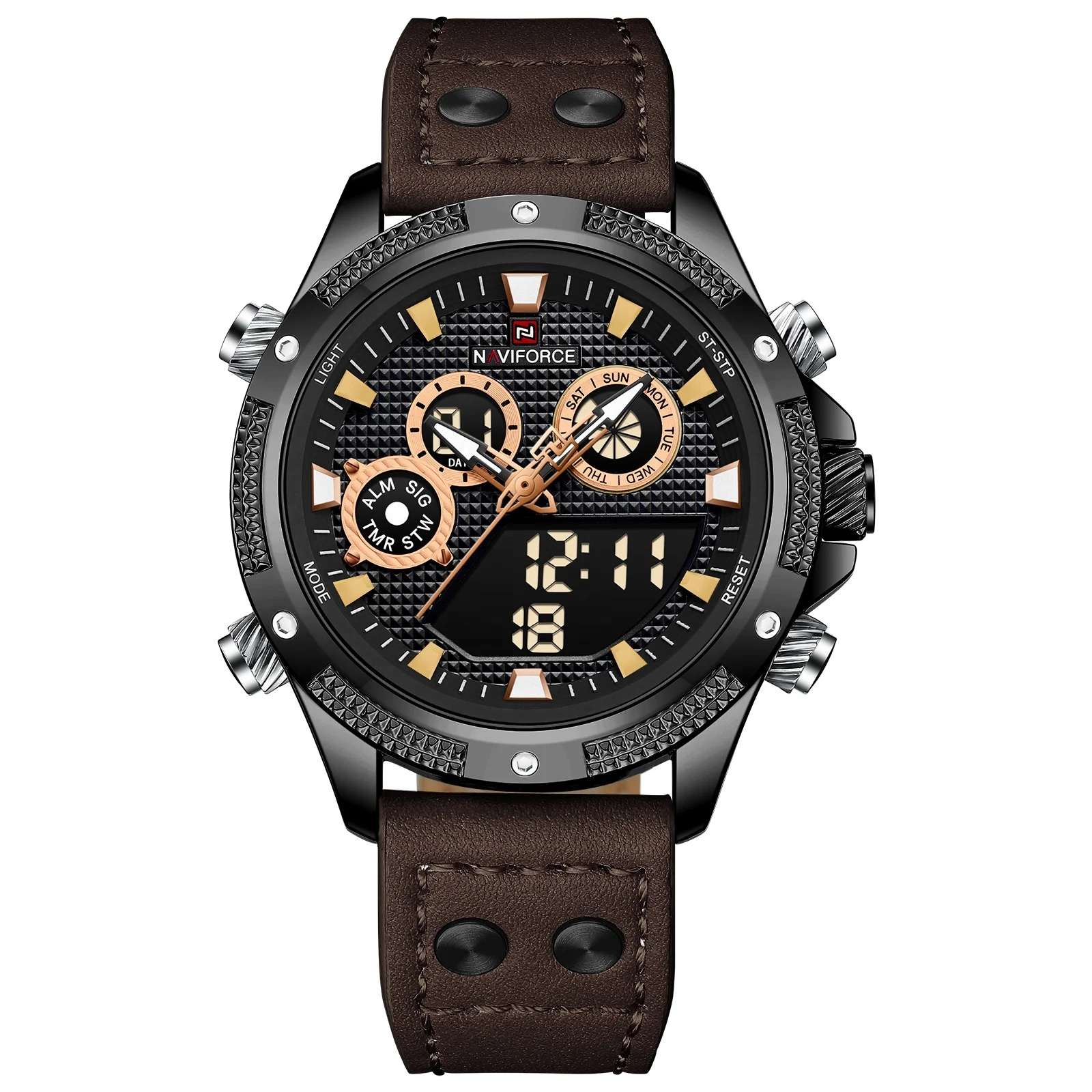 New High Quality NF9224 man business watch Trend Design Best Selling Promotional Man Quartz Watch Genuine Leather Band