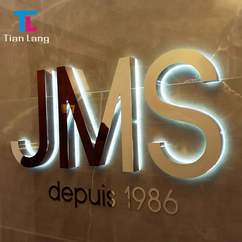 Quotation Sample Wholesale Small Metal LED Channel Letters Customized Letter Sign Stainless Steel Backlit Letters Indoor Outdoor