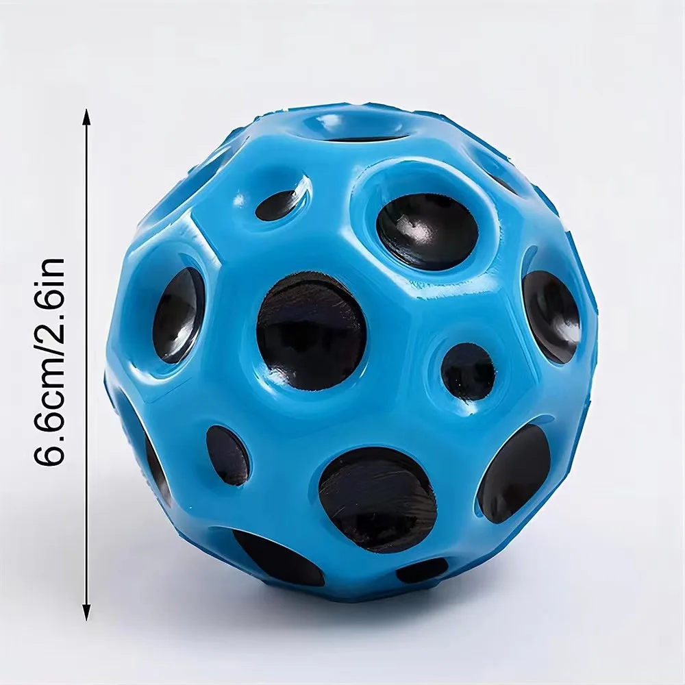 2023 Kids Adults Toys Jump Ball Soft Pu Foam Anti-stress Moon Shape Porous Bouncy Space Balls High Bouncing Moon Stress Ball