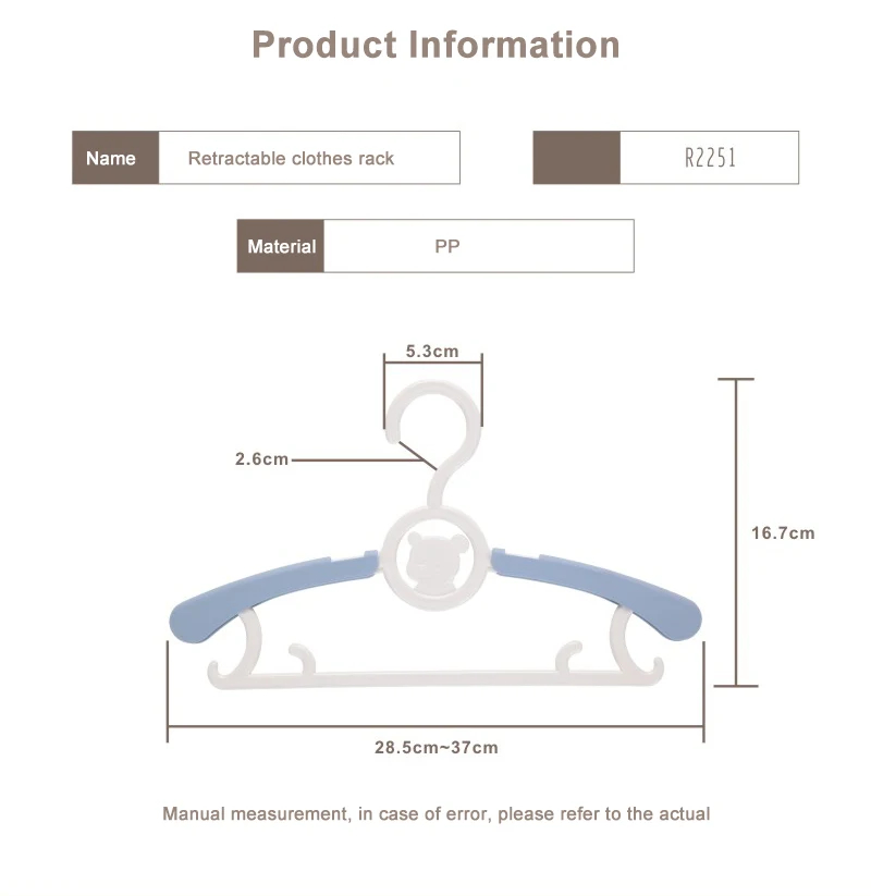 Baby Hangers 6Pcs Plastic Non-Slip Extendable Laundry Infant Pant Hanger For Newborn Clothes Adjustable Children Coat Hanger