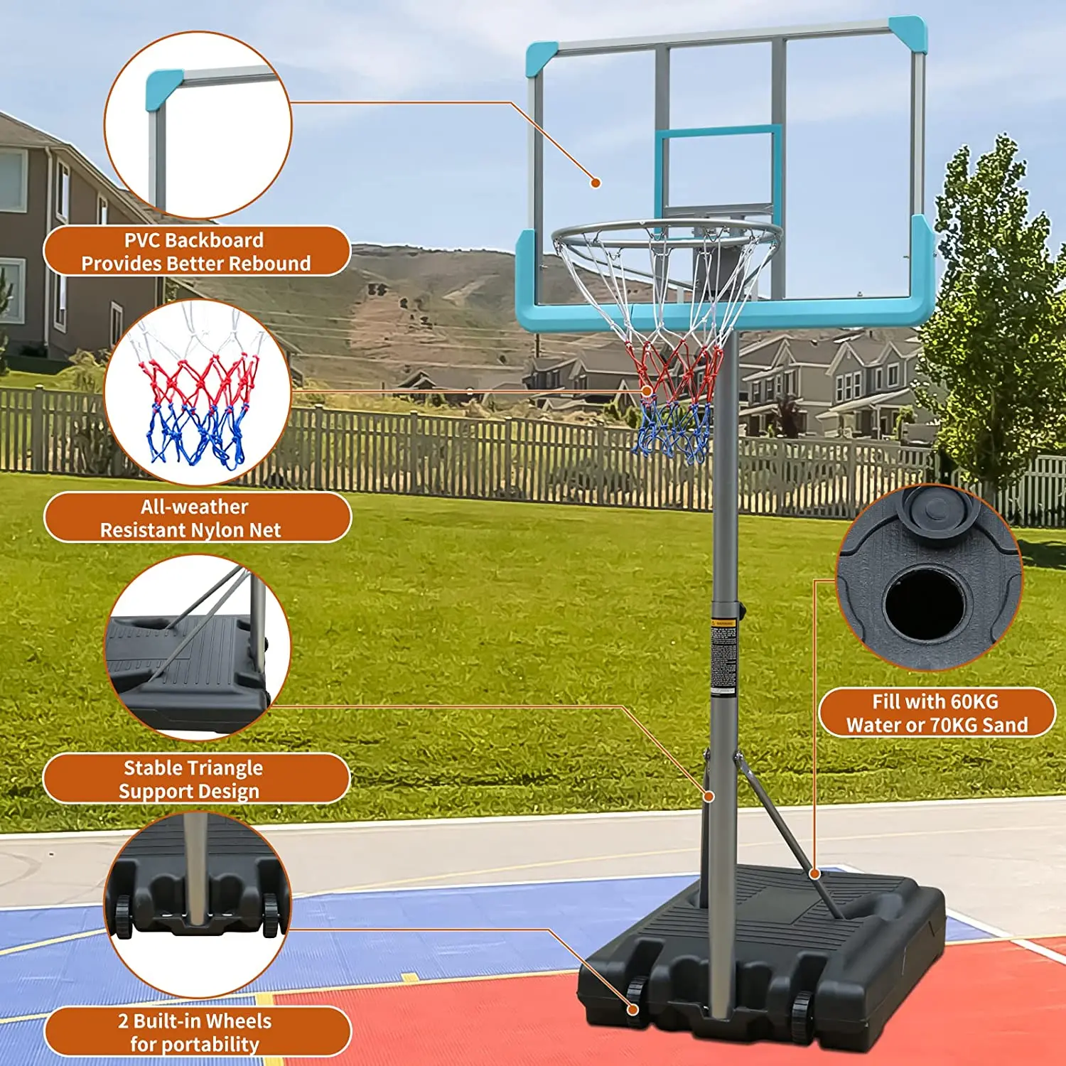 Custom Swimming Pool Side Basketball Game Water Sports Toy Basketball Hoop Stand for Kids swimming pool basketball hoop