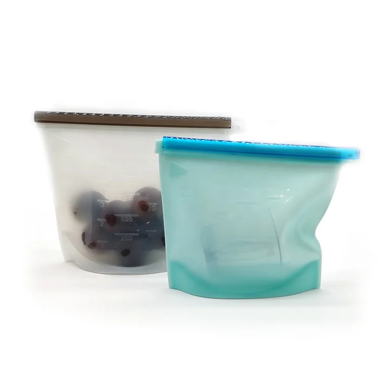 
Wholesale Ziplock Leakproof Reusable Storage Bags Silicone Set Freezer Cooking Fresh Bags Silicone Bags Reusable Storage 
