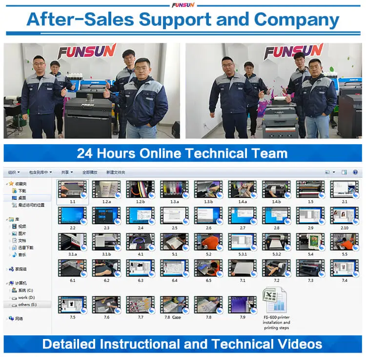 Funsun FS-600 New Offset Printing Transfer Technology 60cm DTF PET Film Printer DTF Printer Machine with 2 Pcs DX6 Heads