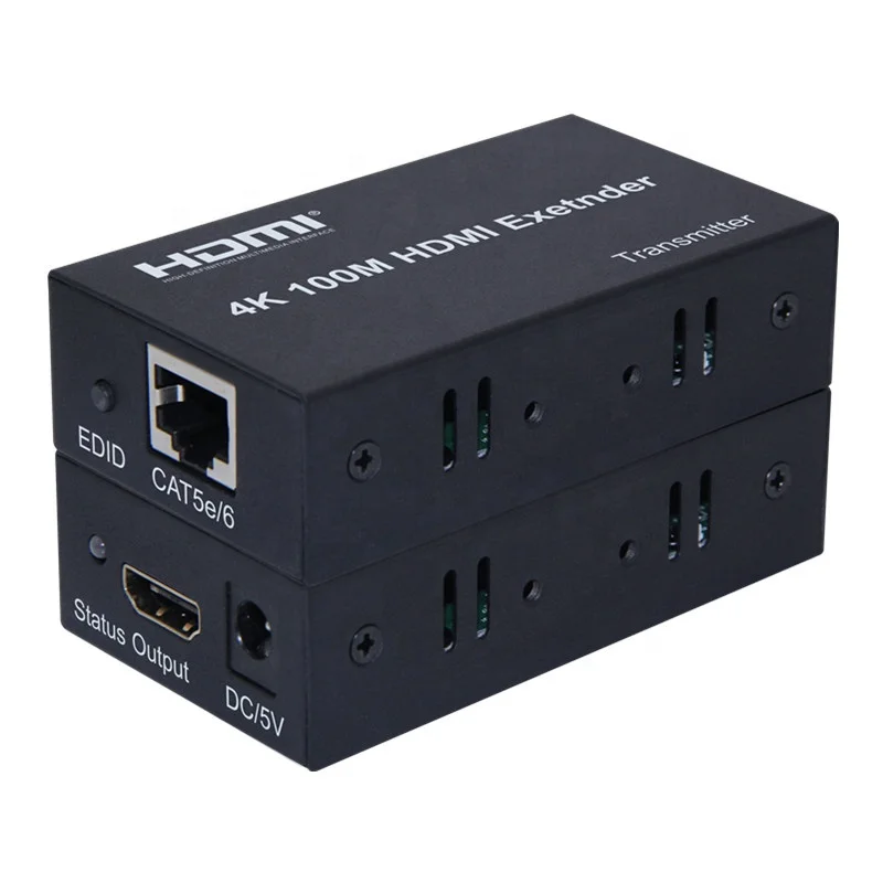 Новые продукты 4 к HDMI удлинитель 100 м по IP один singal rj45 cat5e/6 кабель