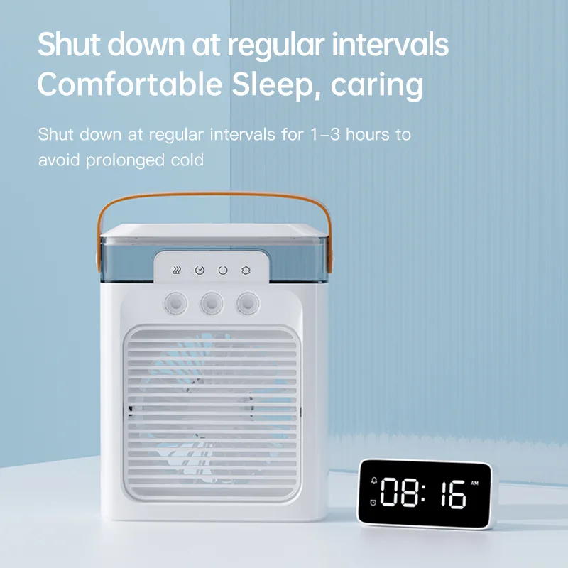 Three-hole air cooler Humidifier humidifier spray Multi-function wind speed adjustable timing multi-color night light function