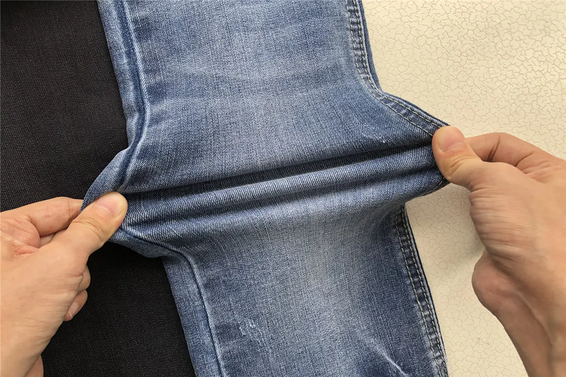 GRS repreve sustainable cotton slub stretch slub denim fabric