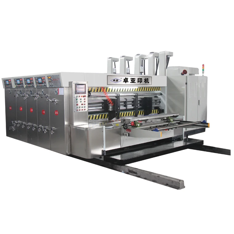 
PLC high speed carton flexo printing die cutting pizza box making machine 