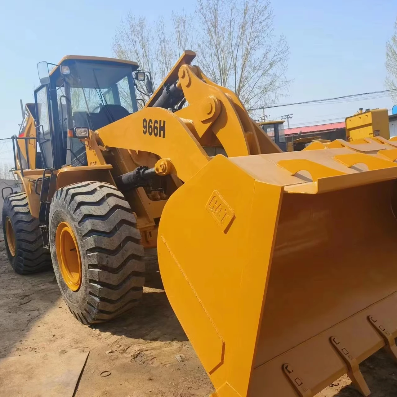 Low Price Used Cat 966H Wheel Loader with Wood Grapple Clamp Log ForK For Forest Logging