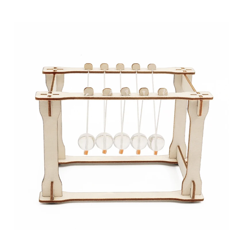 Hot Sale Wooden Newton Pendulum Model Assembly Toys Physics Experiment Kit Science Educational Kit for School