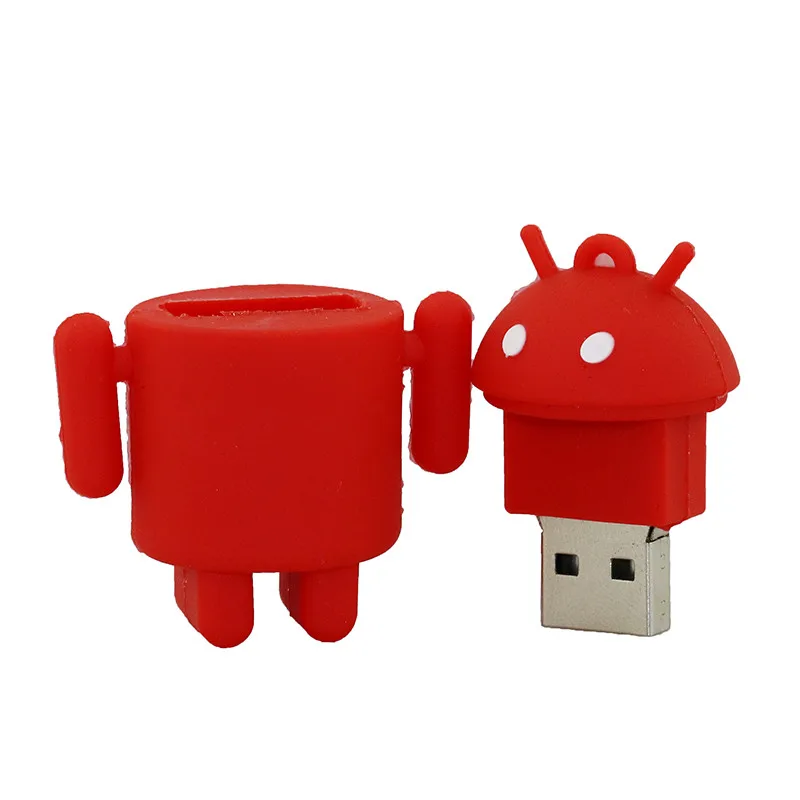 Cartoon Cute Android Robot USB Flash Drive 2.0 1GB 2GB 4GB 8GB PVC Pen Drive 3.0 64gb 32gb 16gb USB Memory Stick Creative Gift