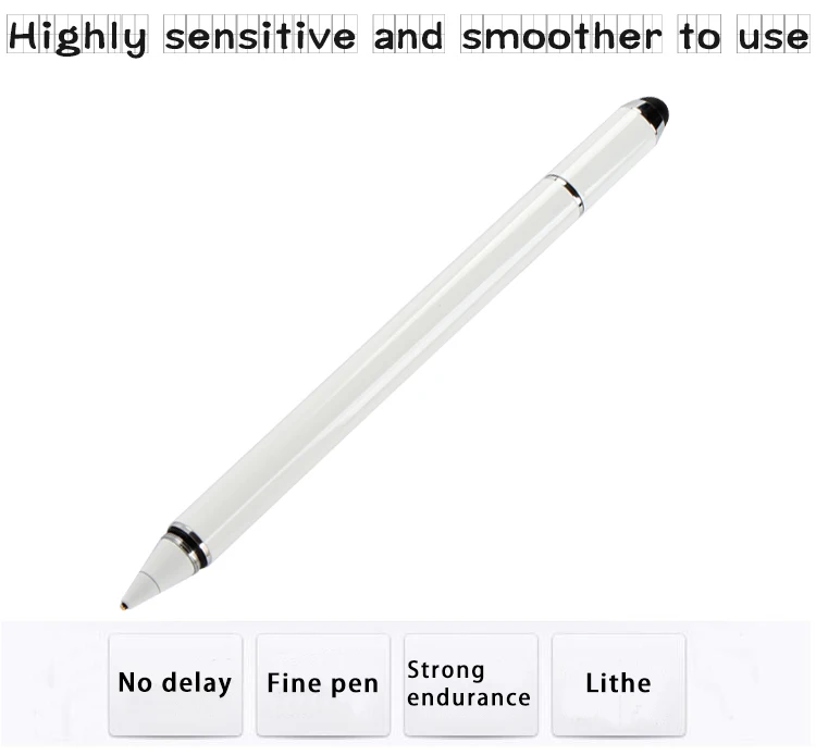 No laser thick disc touch screen white stylus pen usb charging for cell phone and notebook writing