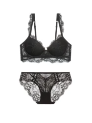 New French style lace lingerie sexy little chest gathered adjustable large size bra set bra