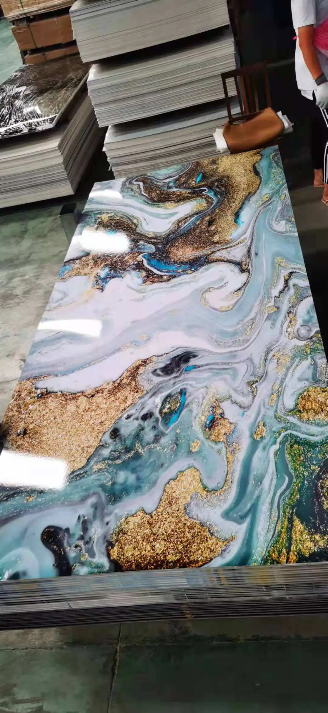3D printing UV board background wall 3D pvc marble sheet for sale