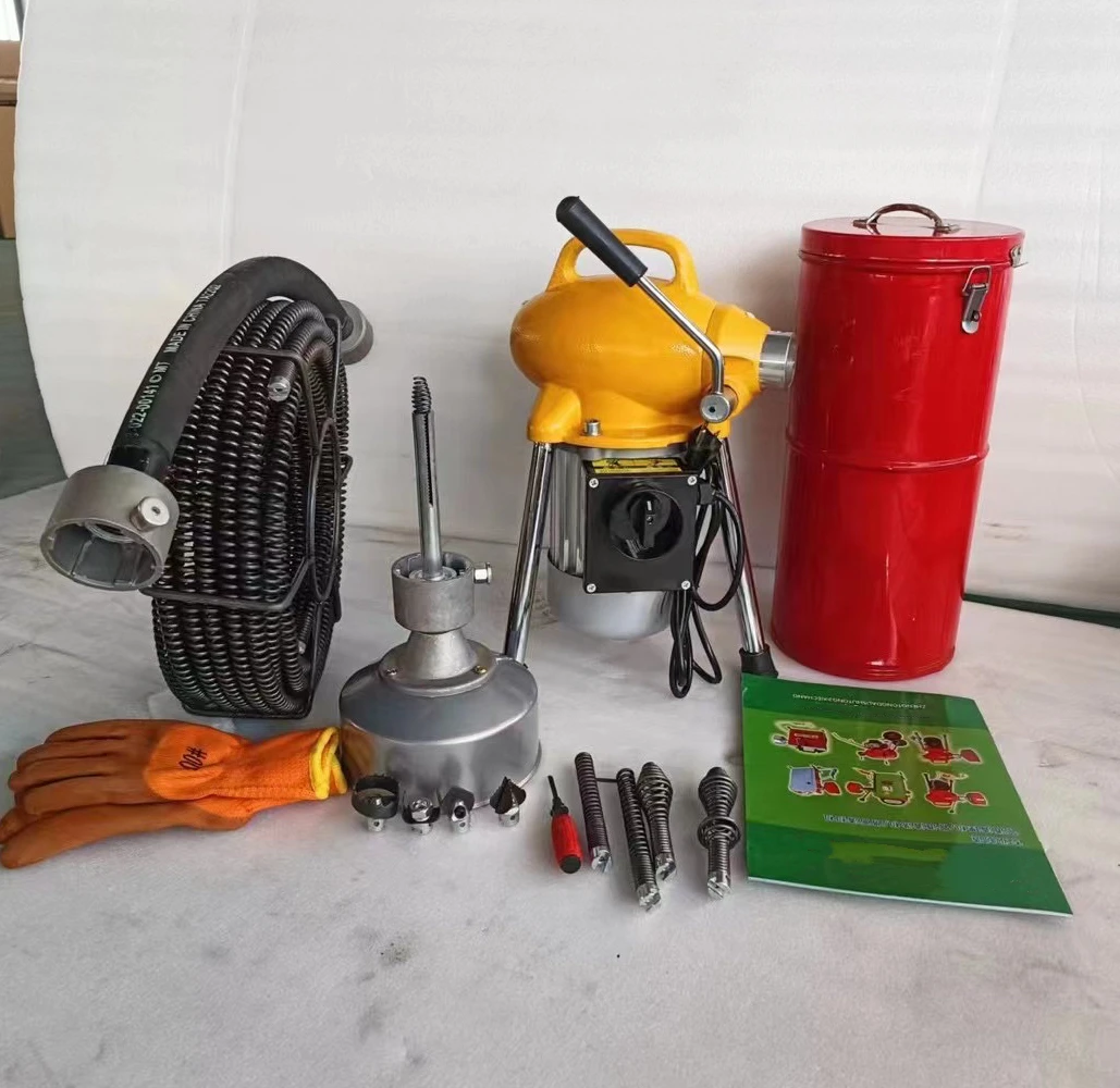Portable Electric Plumbing Pipe Cleaner Machine tube dredging machine washer drain cleaning machine for sale