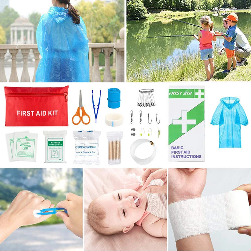 100pcs Professional Camping Emergency Travel First Aid Survival Kit,Survival Gear Tools with Tactical Molle Pouch