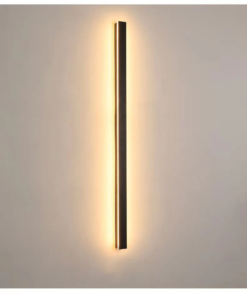 Современный наружный настенный светильник с линейной полосой, 3000 К, 220 В, теплый, холодный белый, длинный садовый настенный светильник, светодиодный настенный светильник