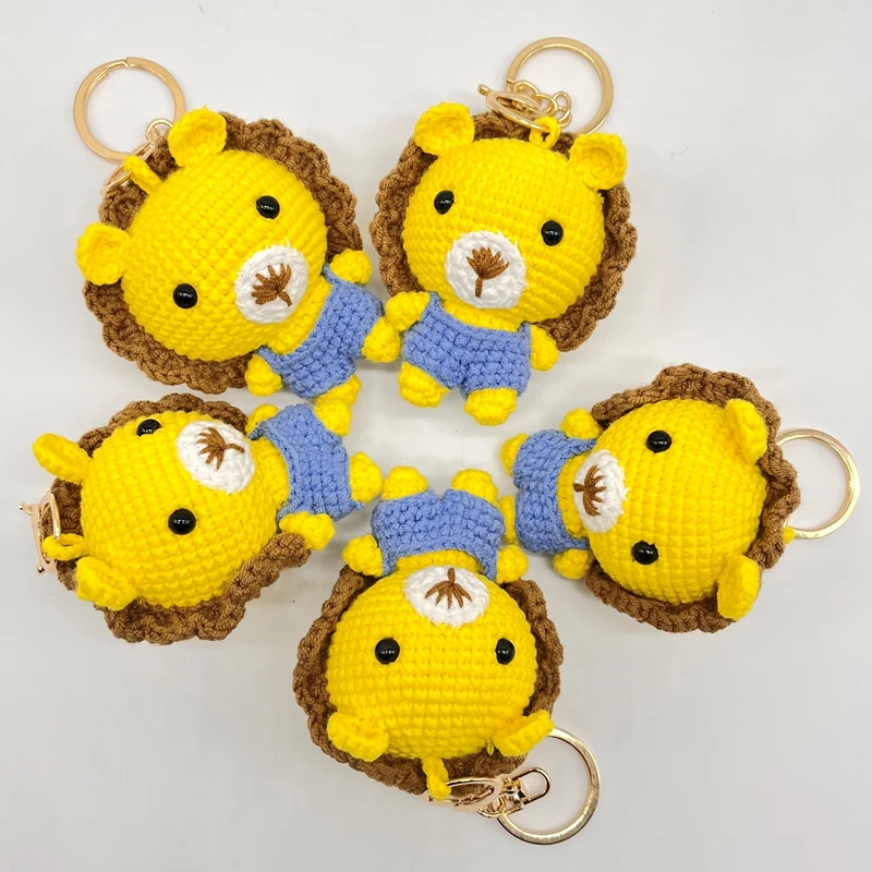 2022 Customized Amigurumi Keyring Crochet Keychain Knitted Little Pika chu Rabbit Bear Frog Doll Toys animals Keychain For Baby