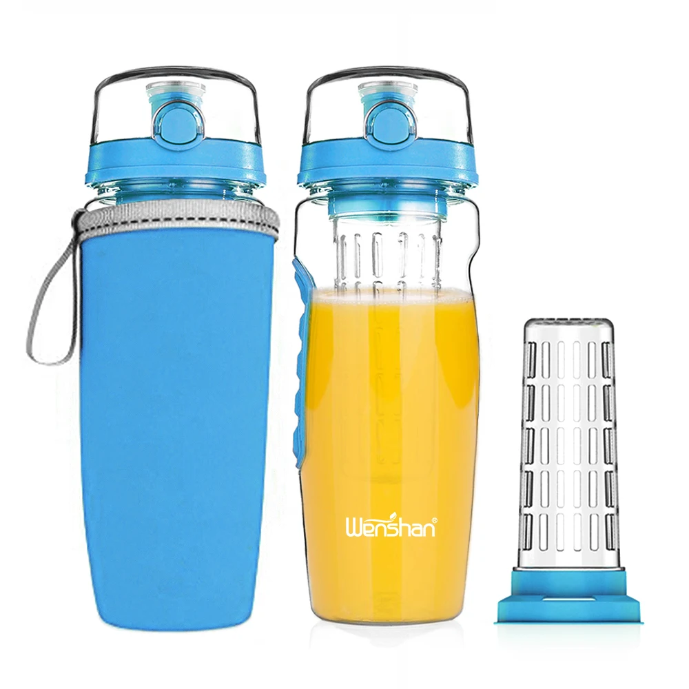 
32oz Promotion bpa Free Reusable Fruit Infuser Plastic Water Bottle Sport Drinking Water Bottles 