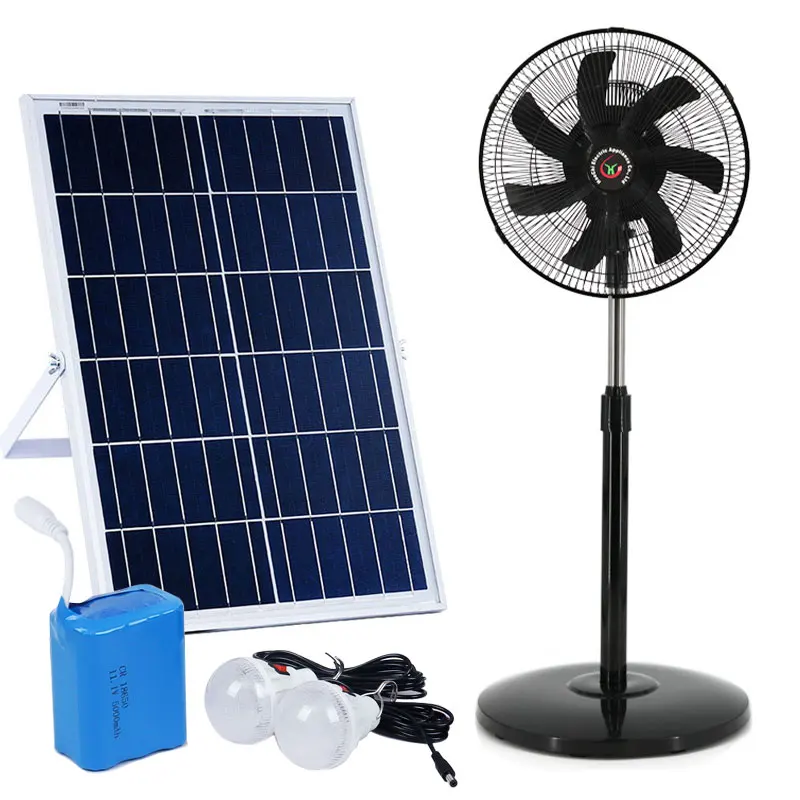 OEM Outdoor Home Solar Electric Power Fan 12 inch Portable Rechargeable Fan Energy Solar Stand Fan