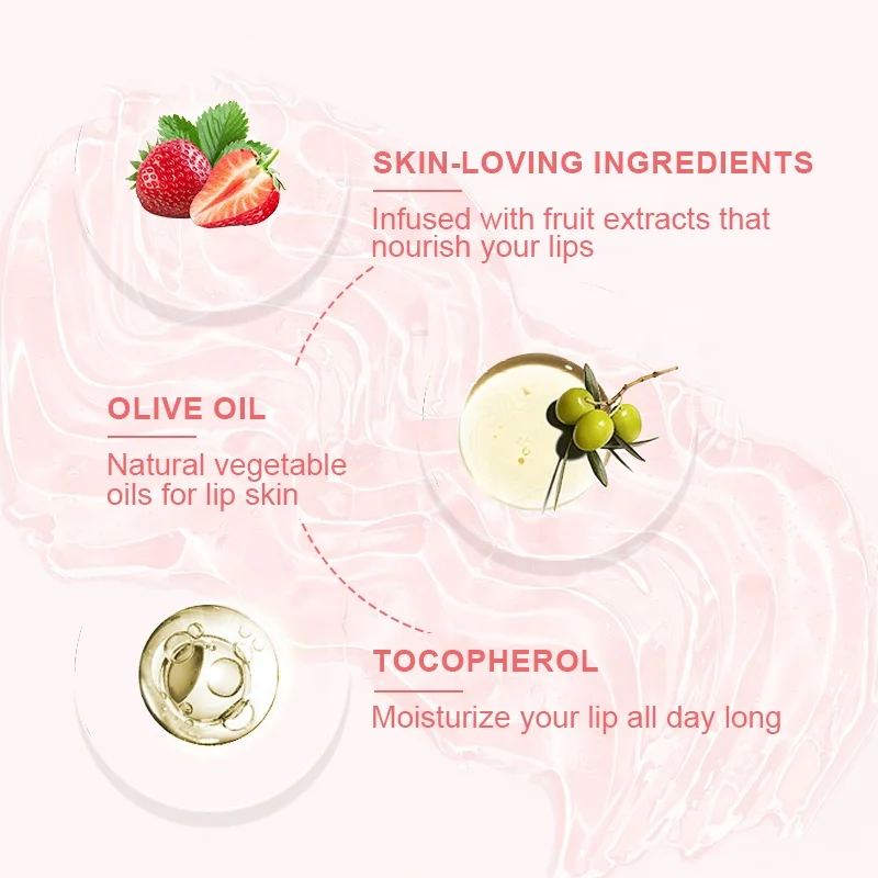 Fruit Strawberry Watermelon Flavor Scented Roller Ball Moisturizing Mini Lip Gloss Oil
