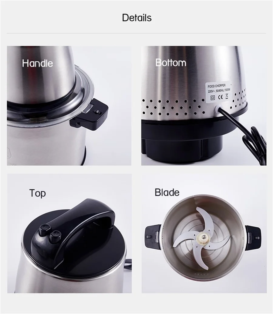 Double Speed And Vegetable New 2l Capacity Electric Chopper Fast Meat Grinder