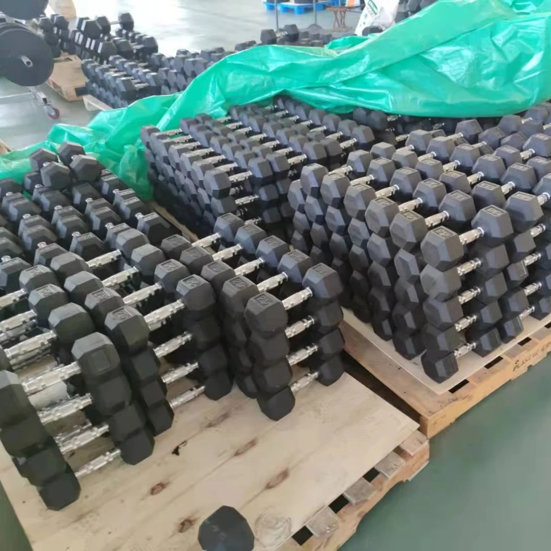 Wholesale Gym and Home Use Rubber Hex Dumbbells