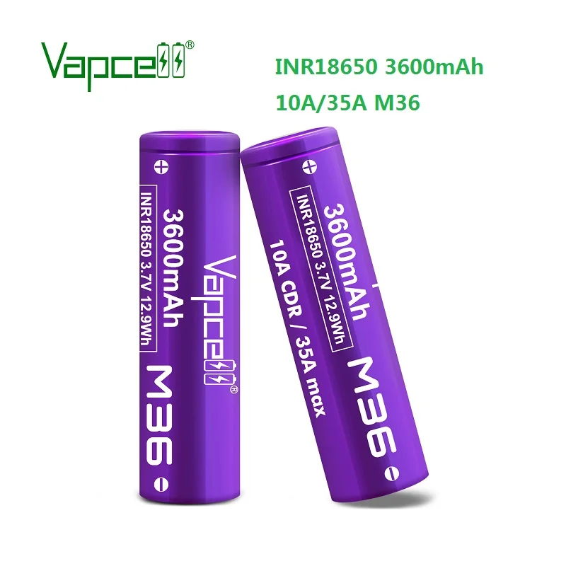 Vapcell M36 18650 3600 мАч литиевая батарея 3 7 в литий-ионные батареи высокой емкости перезаряжаемая