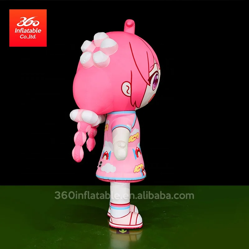 
moving inflatable beautiful pink girl for advertising outdoor inflatable suit character walking costume custom inflatable suit 