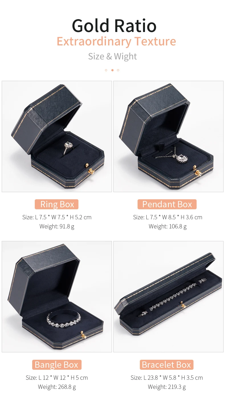 vip octagon leather bangle bracelet and ring necklace princess square vintage style jewelry jewellry packaging box