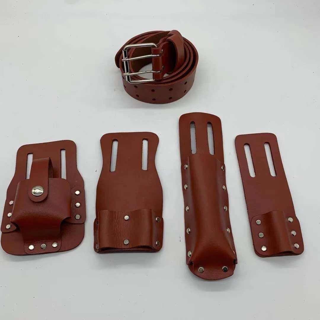Adjustable Custom Multi-functional Storage Professional Leather Scaffolding Construction Tool Belt with Tool Belt