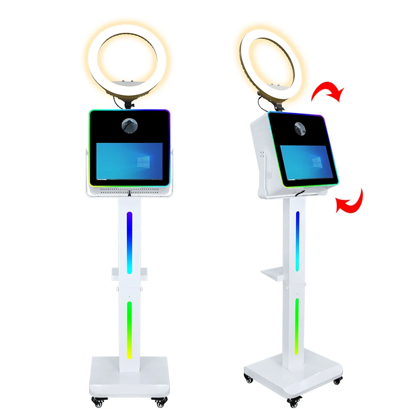 15.6 Inch Portable Photo Wedding Booth Selfie DSLR Photo Booth Machine Printer And Camera Optional