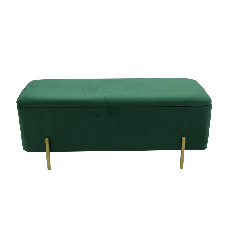 Customized 2022 factory wholesale modern storage seat pouffe ottoman bench bed end stool
