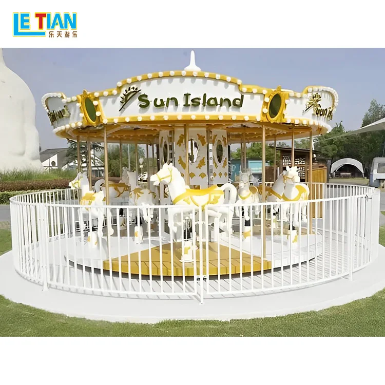 Buy a electric modern white carousel ride fairground merry go round carousel for sale
