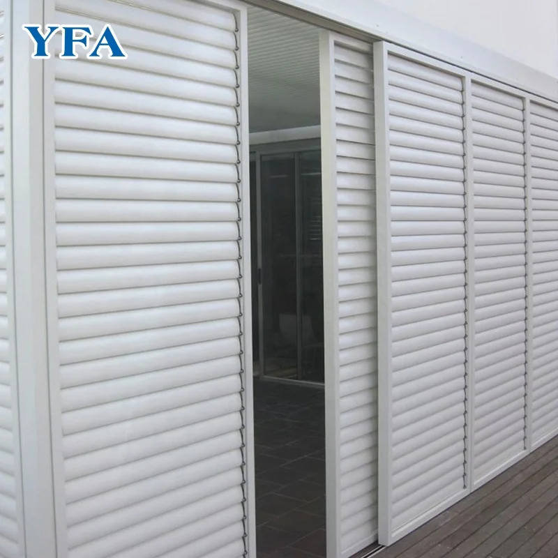 Aluminium Plantation Fixed Sun Shutters Louvre Blade Window Shutters