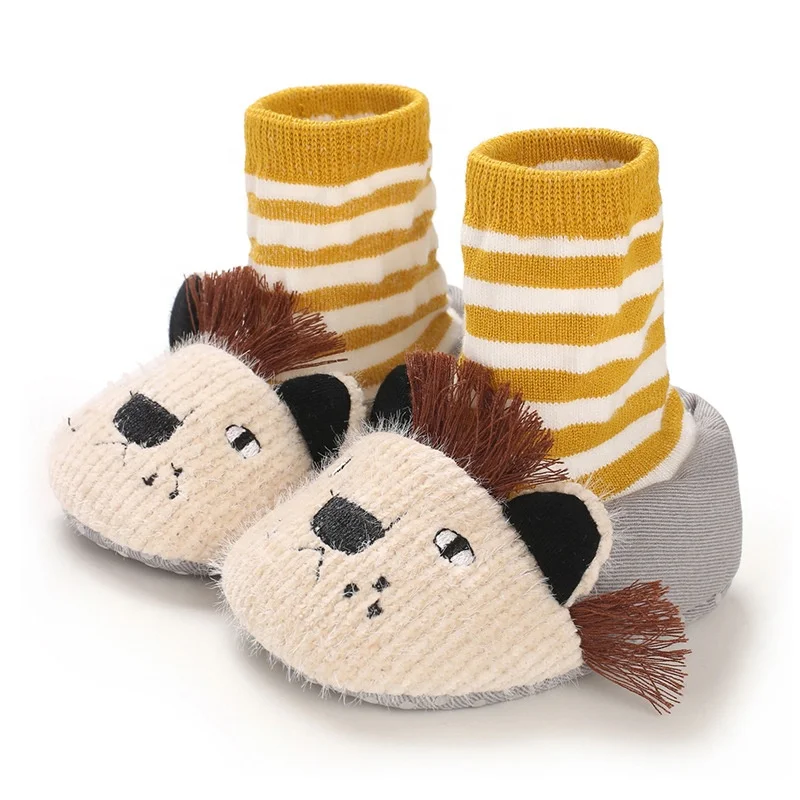 EVERTOP wholesale berber fleece lovely cartoon warm thermal winter baby sock shoes