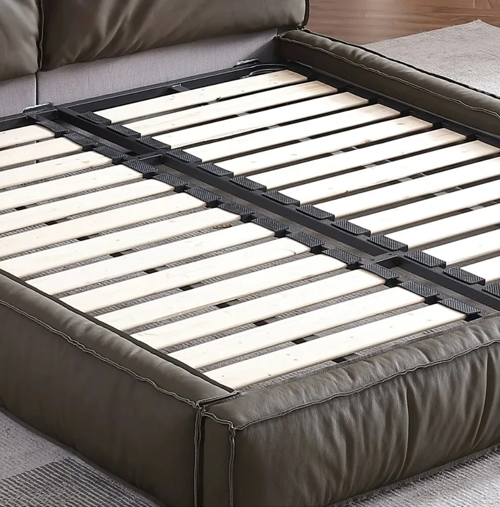 Home Furniture Bedroom Sets Standard Size Leather Upsheathed Beds Luxury Beds