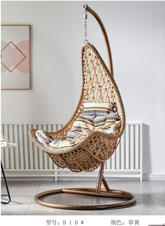 Wholesale Hanging Egg Chair Swing with Steel Stand Set - All Weather Construction - Wicker Rattan Swing