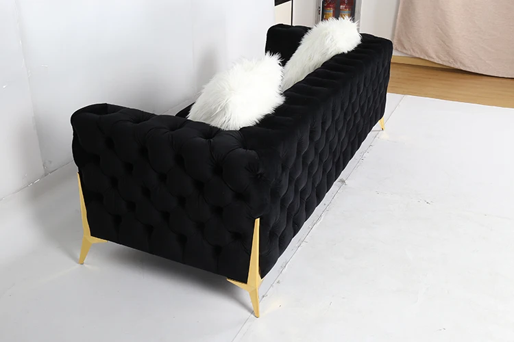 Chinese Wholesale Sofa Bed Furniture For Living Room Black And White Stainless Steel Sofa
