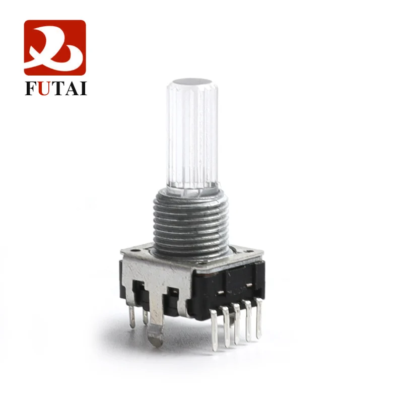 NEW LED-EC12 car audio encoder with switch 24 positioning number pulse shaft length 20MM Monochrome light encoder with switch