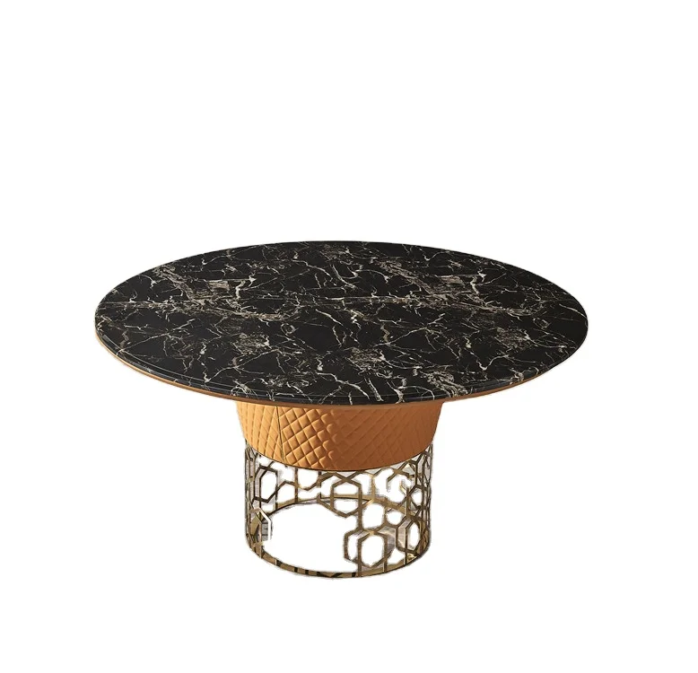 Luxury Modern Style Wholesale Price Wooden Round Shape Dining Table Set