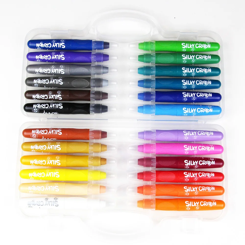 Craft Gift Supplies Twist Up Crayons Set 24colors Smooth and Easy Blending Water Soluble Crayons