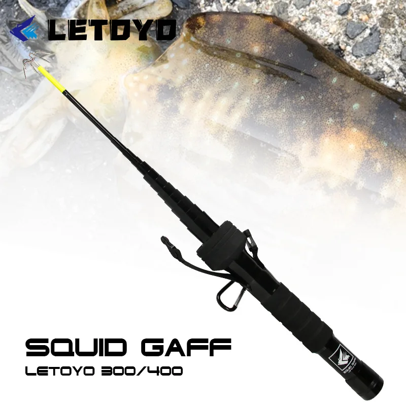 Squid Fishing Gaff 3m 4m Saltwater Telescopic Rods Hook Harpoon Spear Fishing Net Dook Squid Jig Egiing Rod With Squid Boat Hook