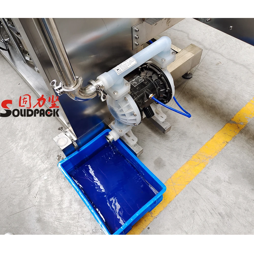 Solidpack automatic glass bottle water Cleaner Liquid 4 Heads Volumetric filling Packing machine 5000