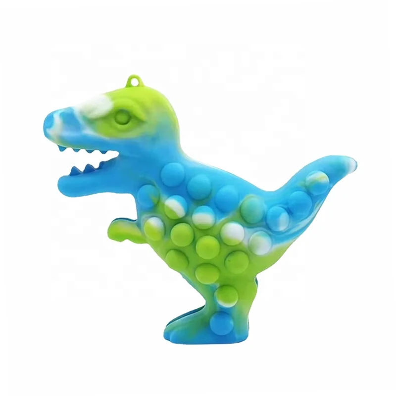 Dinosaur Shape 3D Silicone Push Pops Bubble Relieve Stress Squeeze Fidget Baby Sensory Box Toys